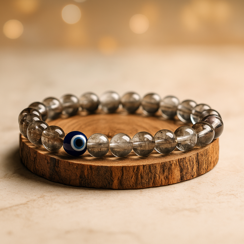 Evil Eye Smoky Quartz Bracelet